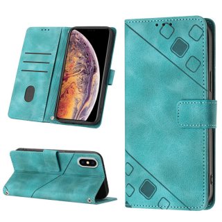 Skin-friendly iPhone XS Max Wallet Stand Case with Wrist Strap Green