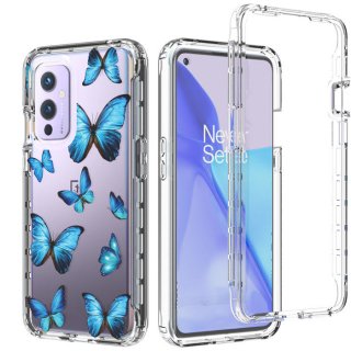 OnePlus 9 Clear Bumper TPU Blue Butterfly Case