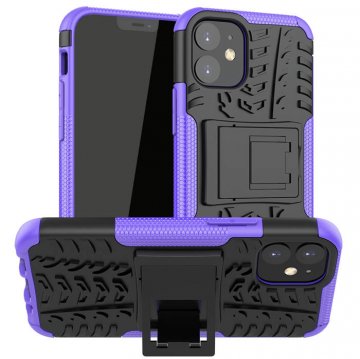 iPhone 12 Mini Hybrid Rugged PC + TPU Kickstand Case Purple