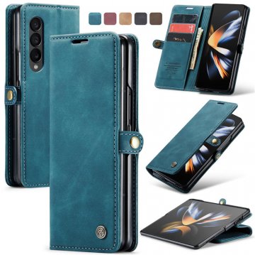 CaseMe Samsung Galaxy Z Fold4 Wallet Kickstand Magnetic Case Blue