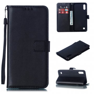 Samsung Galaxy A10 Wallet Kickstand Magnetic Leather Case Black