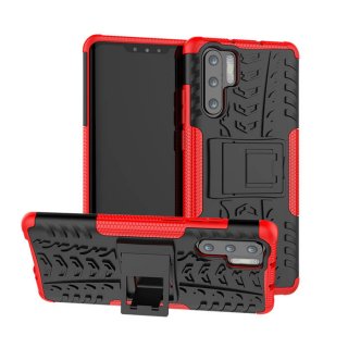 Huawei P30 Pro Hybrid Rugged PC + TPU Kickstand Case Red