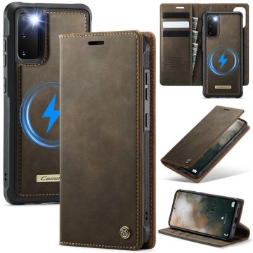 CaseMe Samsung Galaxy S20 2-in-1 Magnetic Wallet Case – Wireless Charging & RFID Blocking Coffee