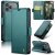 CaseMe iPhone 17 Pro Max Wallet RFID Blocking Magnetic Buckle Case Green