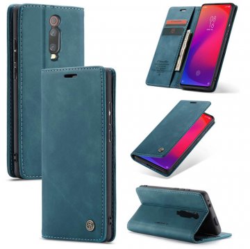 CaseMe Xiaomi Mi 9T Wallet Magnetic Flip Kickstand Case Blue