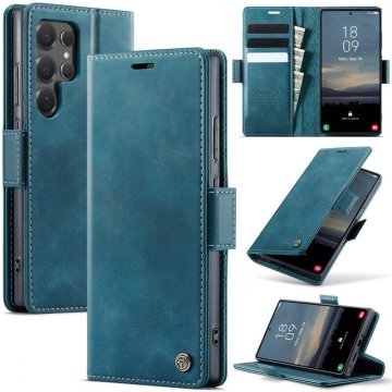 CaseMe Samsung Galaxy S25 Ultra Magnetic Wallet Case with RFID Blocking Blue