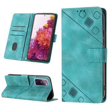 Skin-friendly Samsung Galaxy S20 FE Wallet Stand Case with Wrist Strap Green
