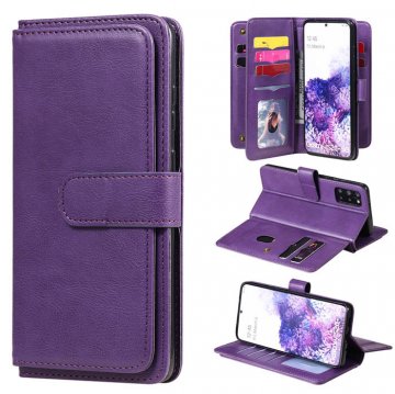 Samsung Galaxy S20 Plus Multi-function 10 Card Slots Wallet Case Violet