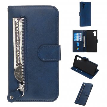 Samsung Galaxy Note 10 Wallet Kickstand Leather Case Blue