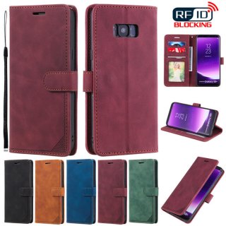 Samsung Galaxy S8 Plus Wallet RFID Blocking Kickstand Case Red