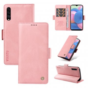 YIKATU Samsung Galaxy A50 Skin-touch Wallet Kickstand Case Pink