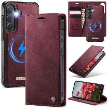 CaseMe Samsung Galaxy S23 FE 2-in-1 Magnetic Wallet Case – Wireless Charging & RFID Blocking Red