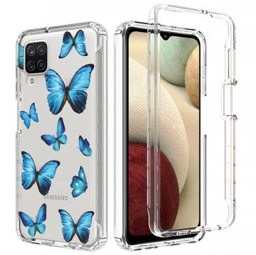 Samsung Galaxy A12 5G Clear Bumper TPU Blue Butterfly Case