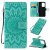 Samsung Galaxy S20 Ultra Embossed Sunflower Wallet Stand Case Green