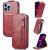 Zipper Pocket Vertical Flip Wallet Stand Case Red For iPhone