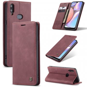 CaseMe Samsung Galaxy A10S Wallet Kickstand Magnetic Flip Leather Case Red