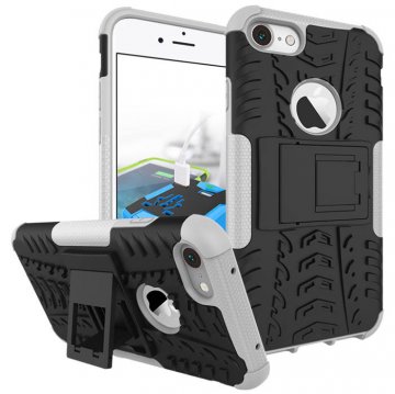 Hybrid Rugged iPhone SE 2020 Kickstand Shockproof Case White