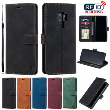 Samsung Galaxy S9 Plus Wallet RFID Blocking Kickstand Case Black