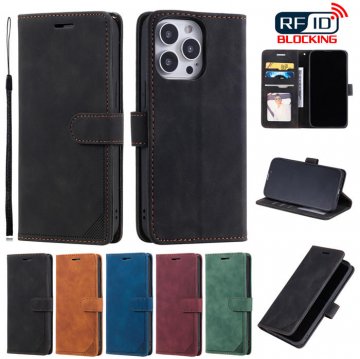 iPhone 13 Pro Wallet RFID Blocking Kickstand Case Black