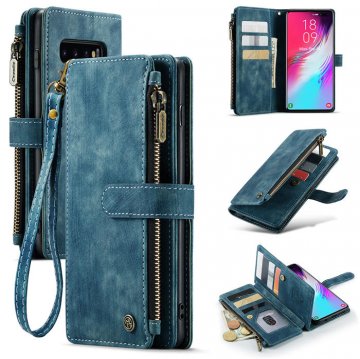 CaseMe Samsung Galaxy S10 Plus Wallet Kickstand Case Blue
