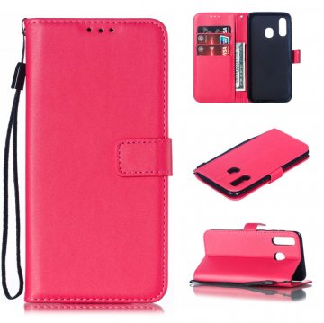 Samsung Galaxy A40 Wallet Magnetic Kickstand Leather Case Rose