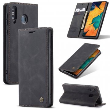 CaseMe Samsung Galaxy A40S Wallet Kickstand Magnetic Case Black