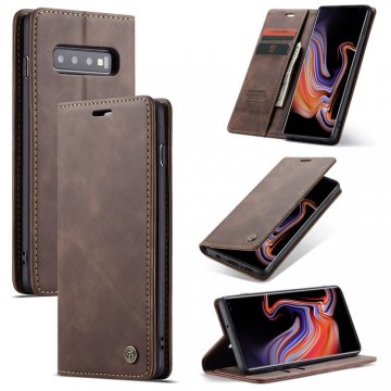 CaseMe Samsung Galaxy S10 Plus Wallet Magnetic Flip Case Coffee