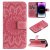 Embossed Sunflower Leather Wallet Kickstand Phone Case Pink