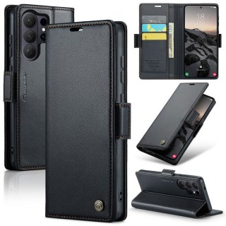 CaseMe Samsung Galaxy S26 Ultra Wallet RFID Blocking Magnetic Buckle Case Black