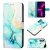 Marble Pattern Moto G60 Wallet Stand Case Green