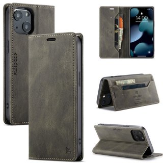 Autspace iPhone 13 RFID Blocking Wallet Case Coffee