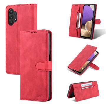 AZNS Samsung Galaxy A32 5G Wallet Kickstand Magnetic Case Red