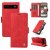 YIKATU Google Pixel 6A Skin-touch Wallet Kickstand Case Red