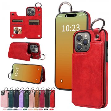 Card Holder Kickstand PU Leather Phone Case Cover Red