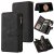 For Samsung Galaxy S9 Plus Wallet 15 Card Slots Case with Wrist Strap Black