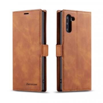 Forwenw Samsung Galaxy Note 10 Wallet Kickstand Magnetic Case Brown