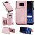 Samsung Galaxy S8 Bee and Cat Magnetic Card Slots Stand Cover Rose Gold