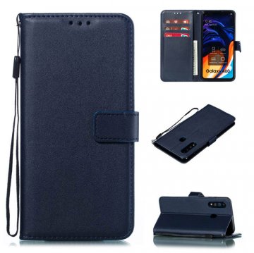 Samsung Galaxy A60 Wallet Kickstand Magnetic Leather Case Dark Blue
