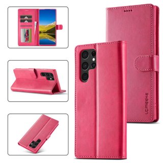 LC.IMEEKE Samsung Galaxy S22 Ultra Wallet Magnetic Stand Case Rose