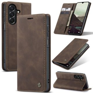 CaseMe Samsung Galaxy A27 Wallet Magnetic Suede Leather Case Coffee