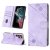 Skin-friendly Samsung Galaxy S22 Ultra Wallet Stand Case with Wrist Strap Purple