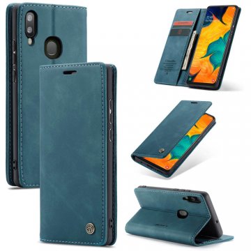 CaseMe Samsung Galaxy A40 Wallet Kickstand Magnetic Case Blue