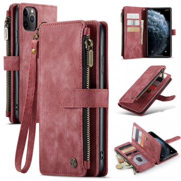 CaseMe iPhone 11 Pro Max Wallet Kickstand Retro Case Red