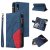 iPhone XR Zipper Wallet Magnetic Stand Case Blue