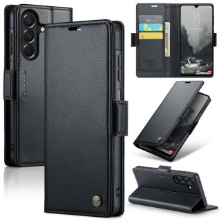 CaseMe Samsung Galaxy A27 Wallet RFID Blocking Magnetic Buckle Case Black