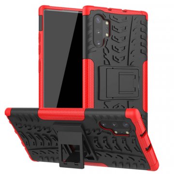 Samsung Galaxy Note 10 Plus Hybrid Rugged PC + TPU Kickstand Case Red
