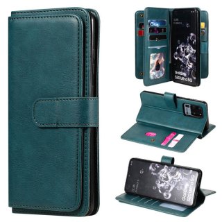 Samsung Galaxy S20 Ultra Multi-function 10 Card Slots Wallet Case Dark Green