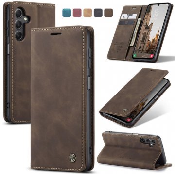 CaseMe Samsung Galaxy A24 4G Wallet Kickstand Magnetic Flip Case Coffee