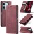 CaseMe Xiaomi Redmi 15C Wallet Magnetic Suede Leather Case Red