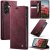CaseMe Samsung Galaxy A37 Magnetic Wallet Case with RFID Blocking Red